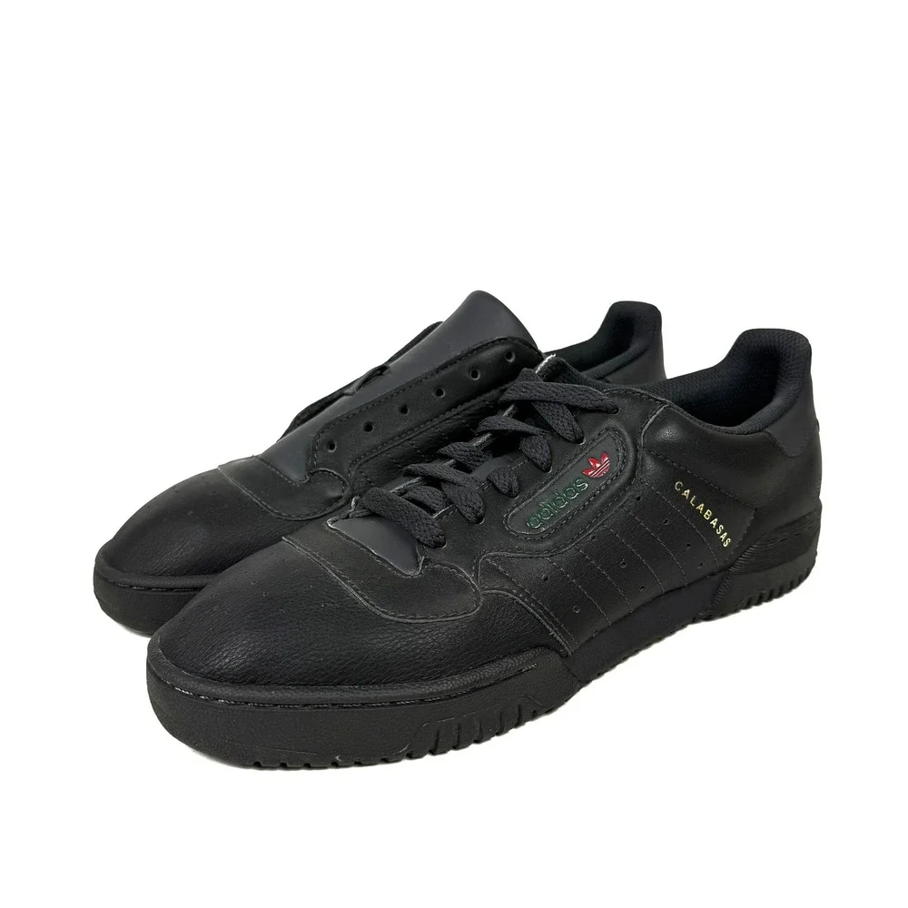 Adidas Yeezy Powerphase Calabasas Black Leather Sneakers Shoes Mens 7.5‎